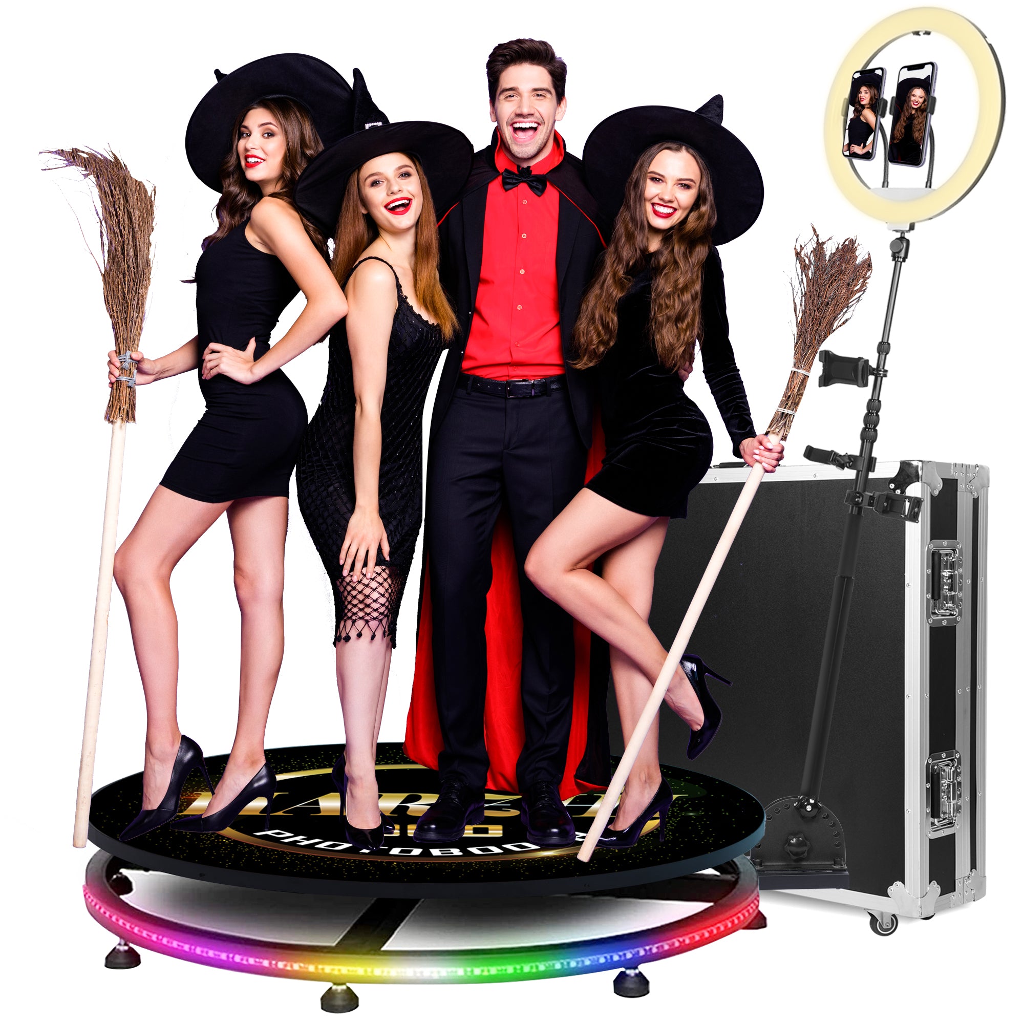 HARZHI 39.4 inch 360 Photo Booth For 3-5 People