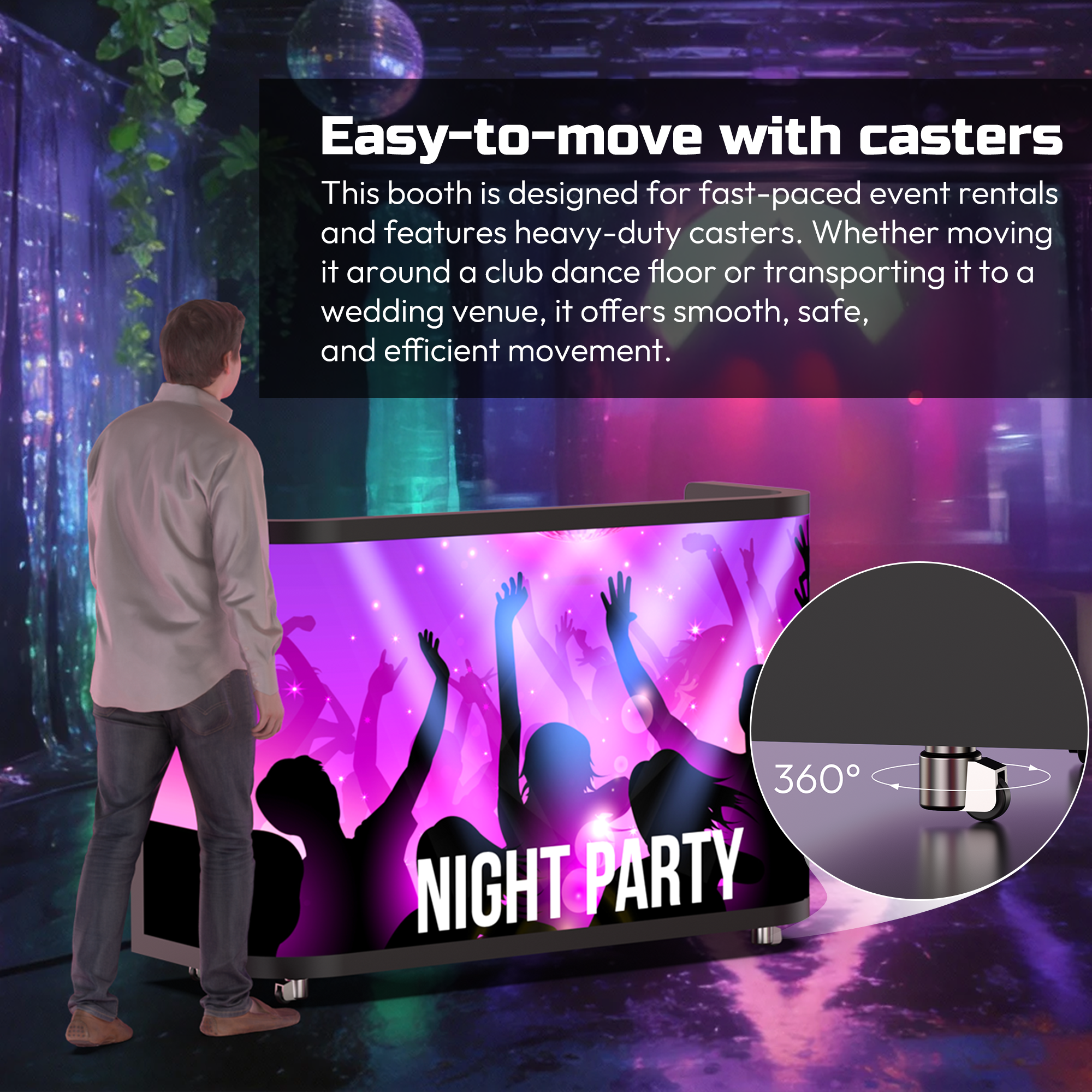 YIXZSWD DJ Booth With LED screen