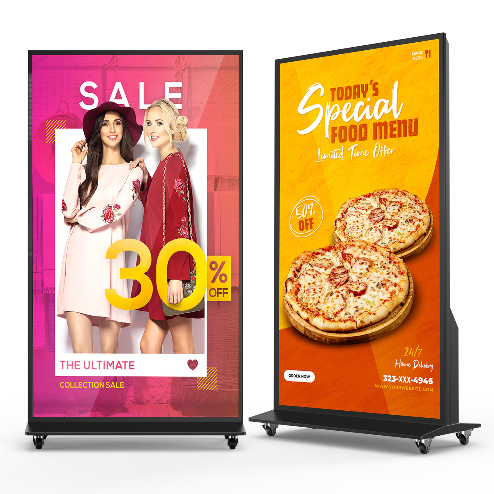 YIXZSWD 75inch Full Screen Digital Signage
