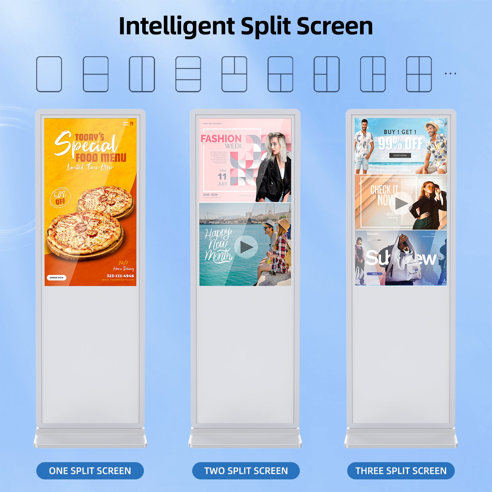 YIXZSWD White Indoor Digital Signage Display