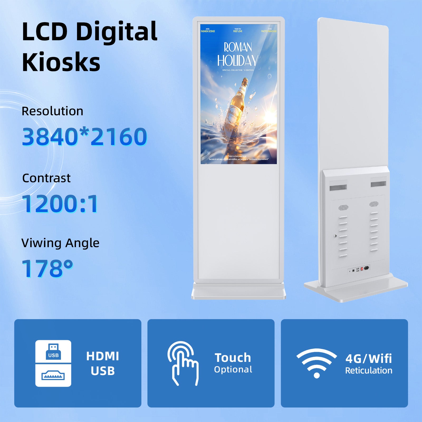 YIXZSWD White Indoor Digital Signage Display