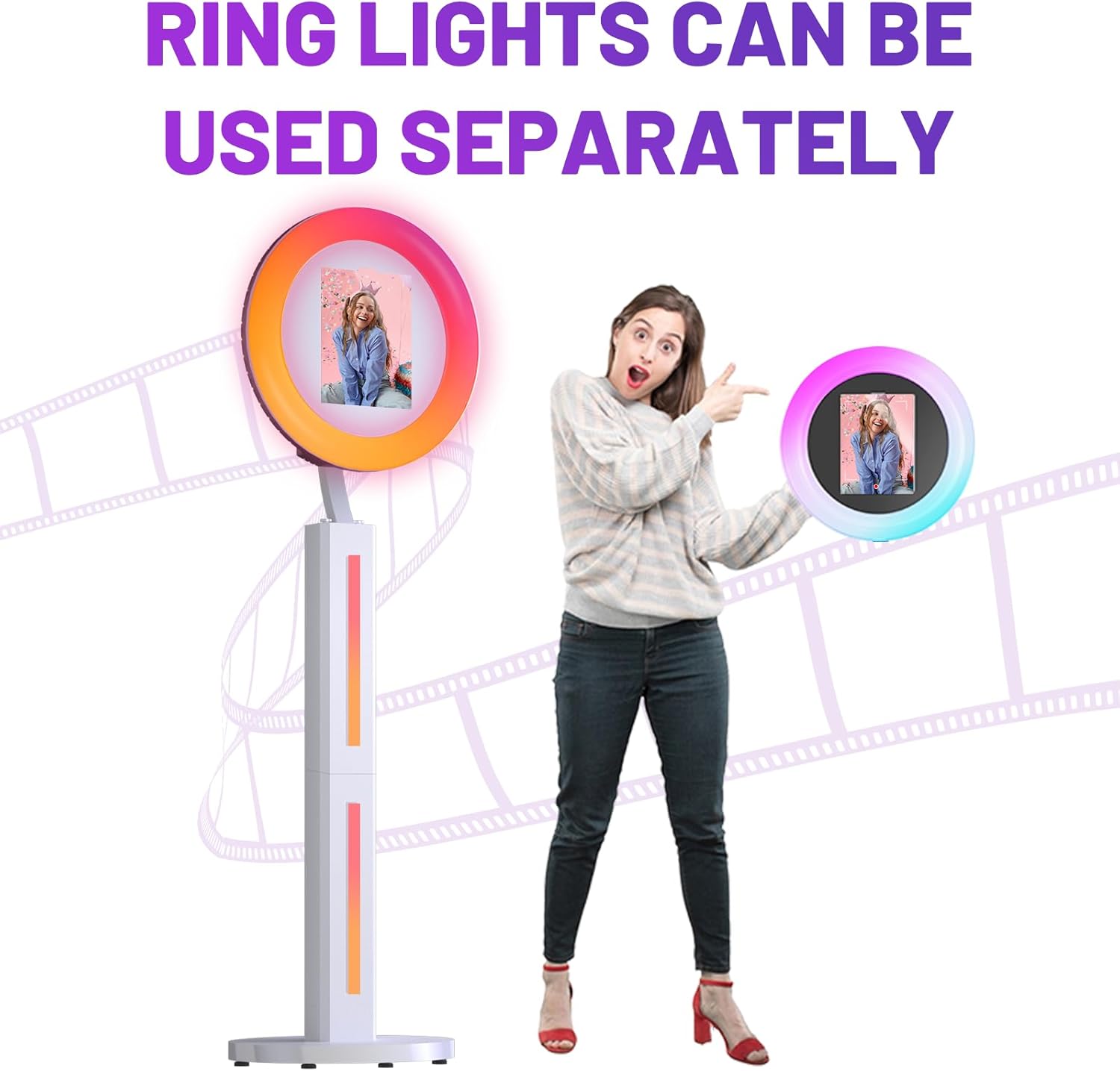 HARZHI 2-in-1 Photo Booth(Strip light)