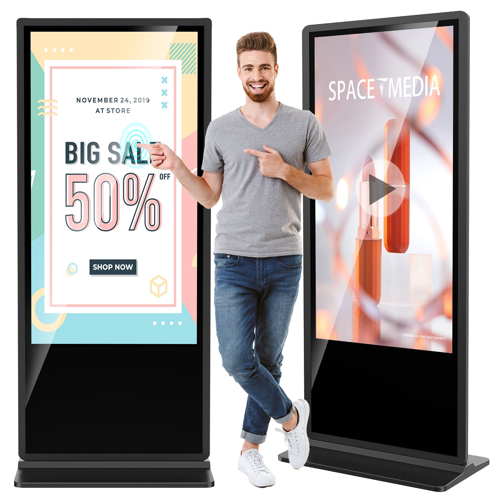YIXZSWD Black Indoor Digital Signage Display
