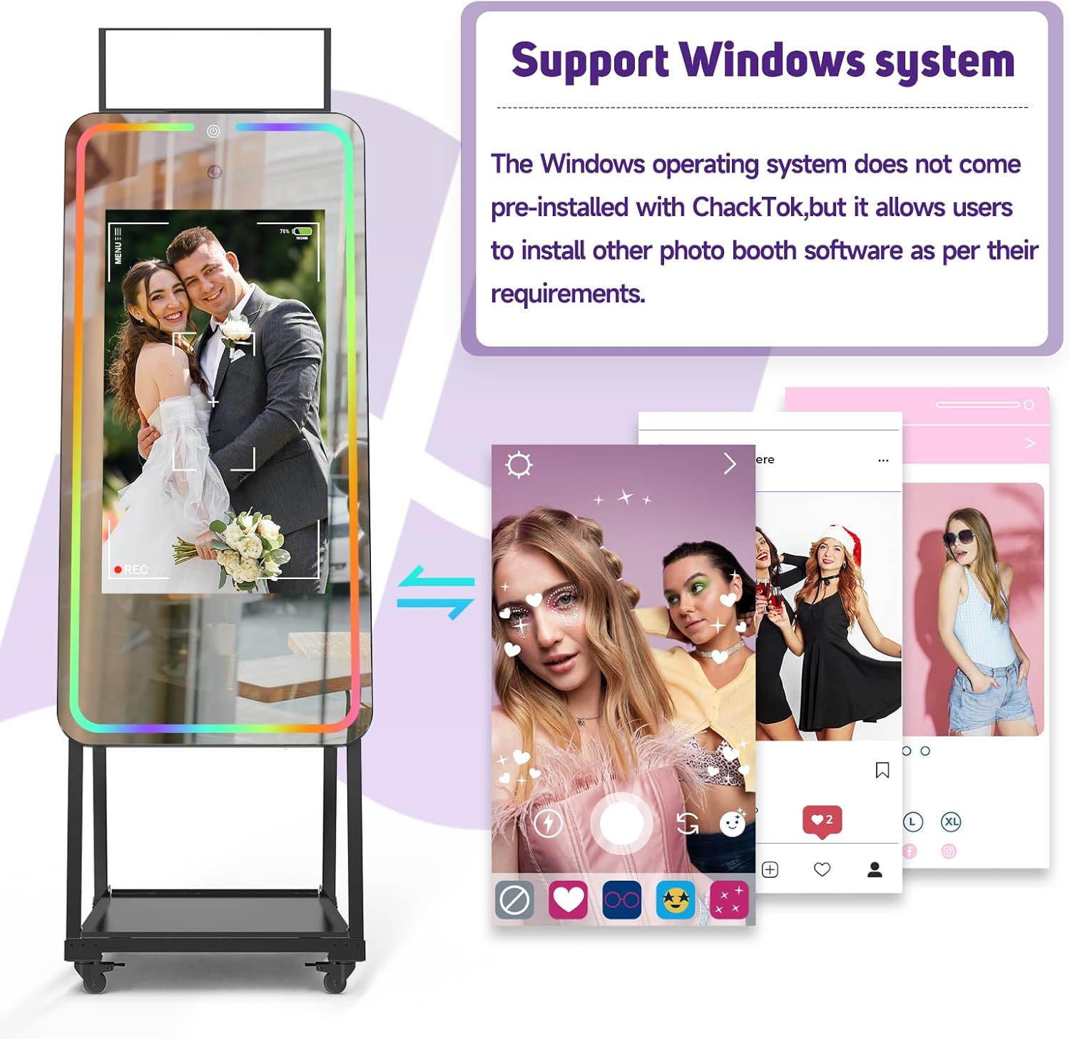 HARZHI 49" Magic Mirror Photo Booth