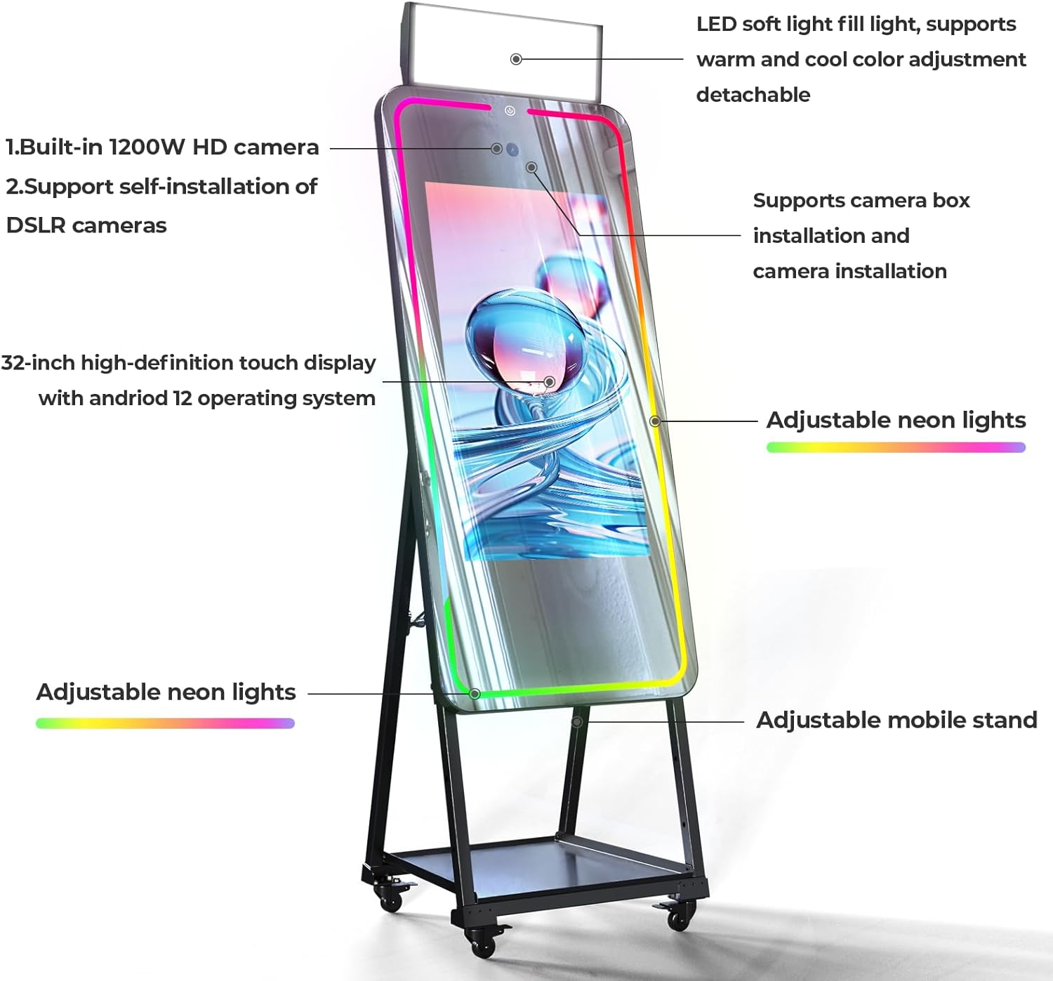 HARZHI 49" Magic Mirror Photo Booth
