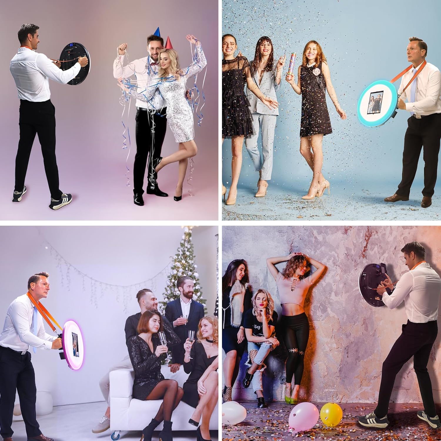 HARZHI 2-in-1 Photo Booth(Strip light)