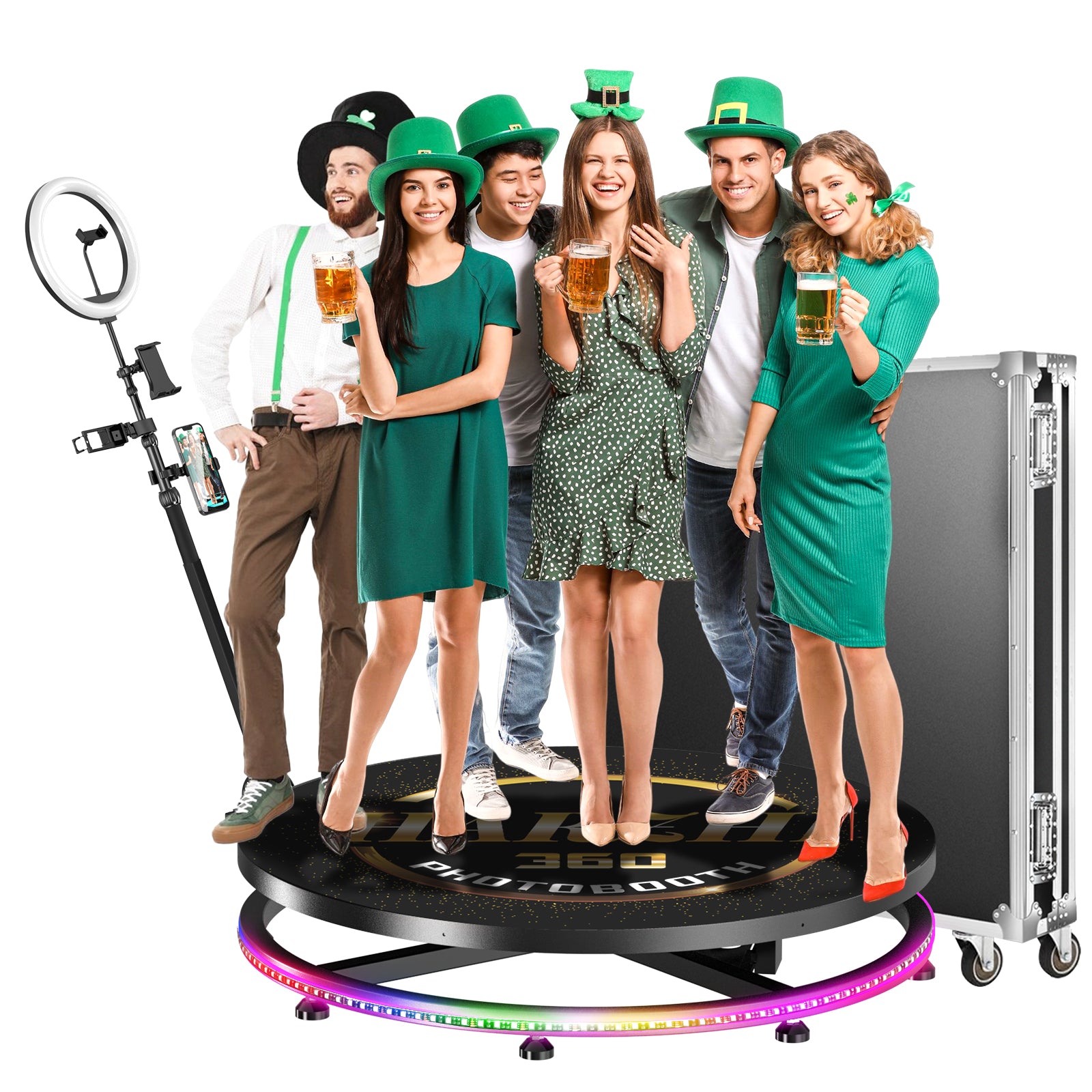 HARZHI 45.3 inch 360 Photo Booth For 5-7 People