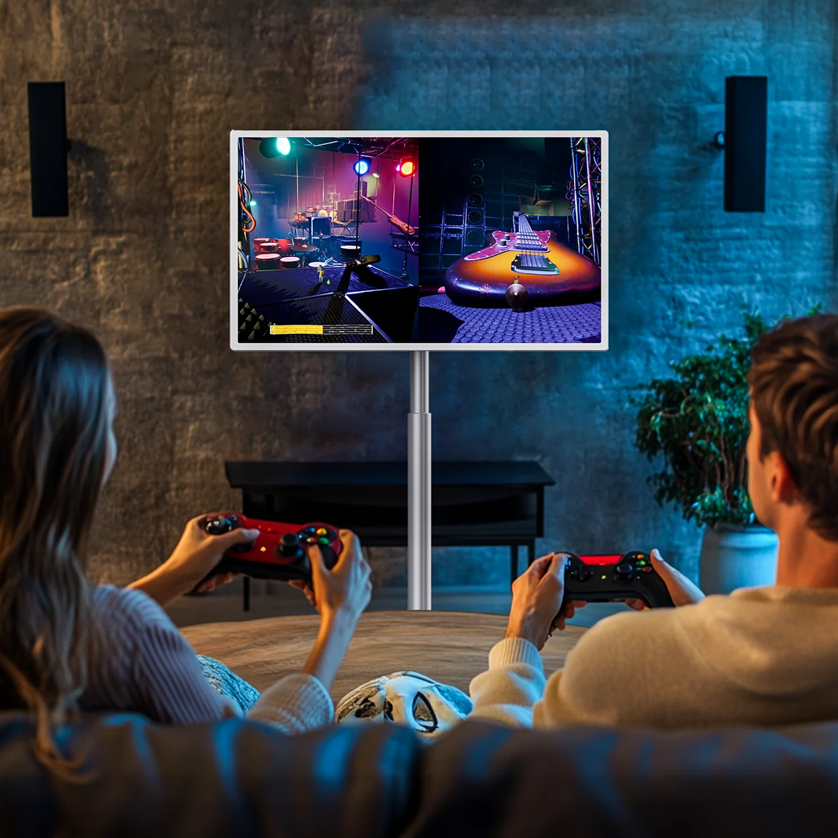HARZHI Portable TV on Wheels Smart Touch Screen