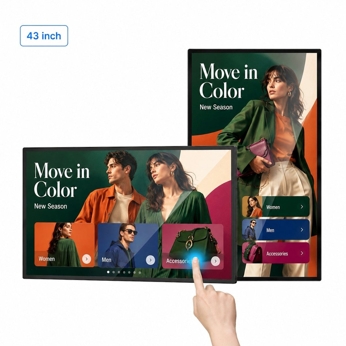 HARZHI Wall-Mount Touchscreen Digital Signage, Android 14