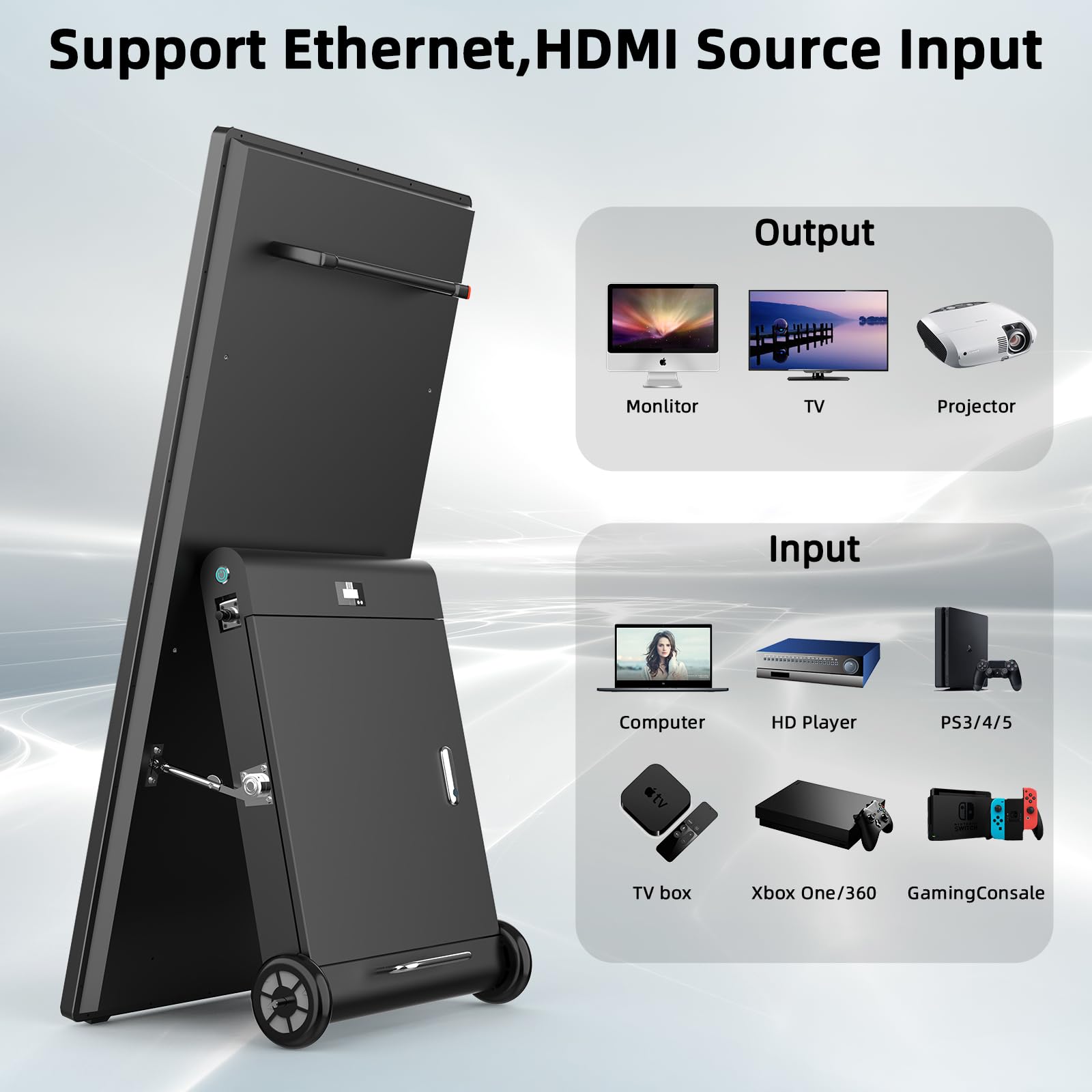 YIXZSWD 43inch Rechargeable Outdoor Digital Signage Display