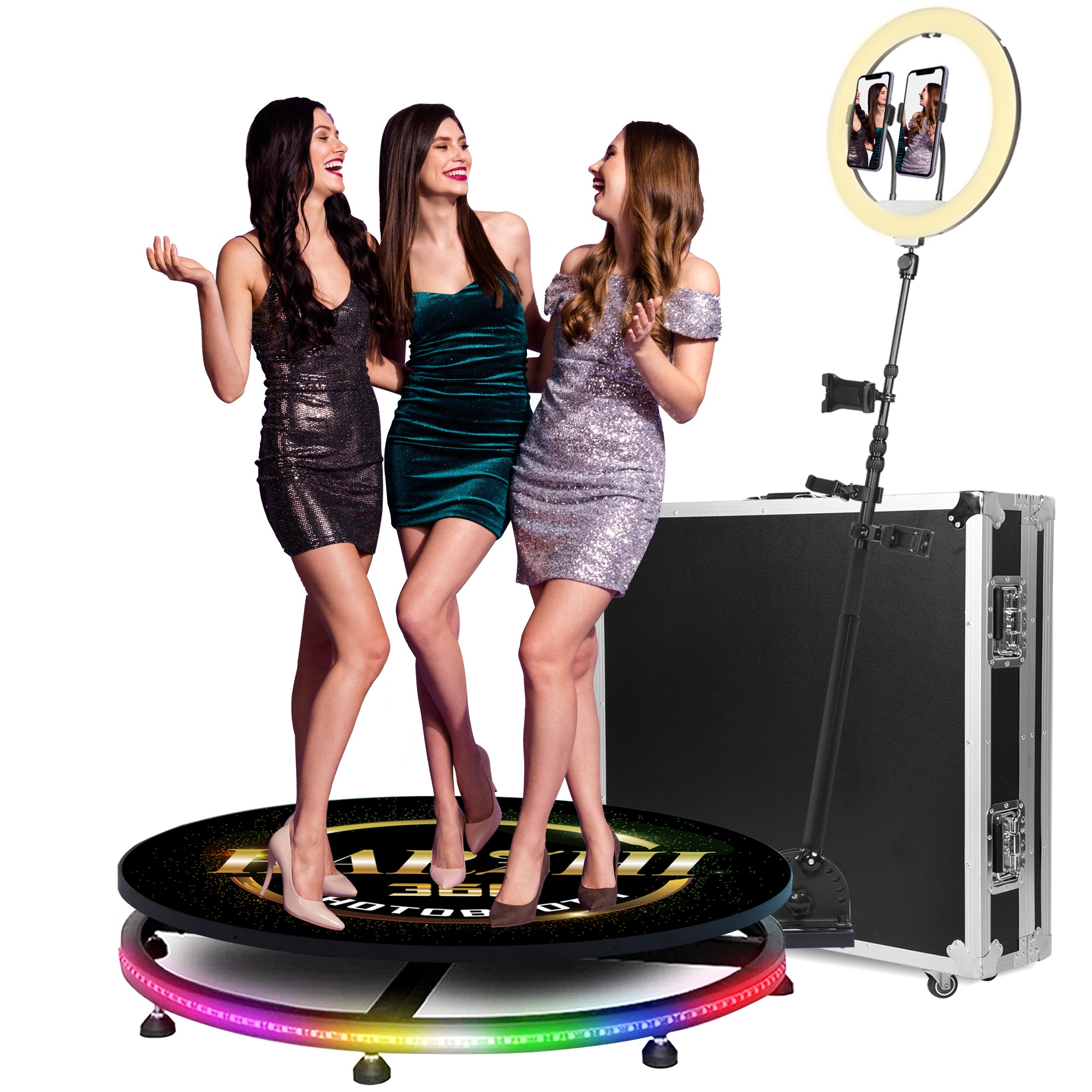 HARZHI 31.5 inch 360 Photo Booth For 2-3 People
