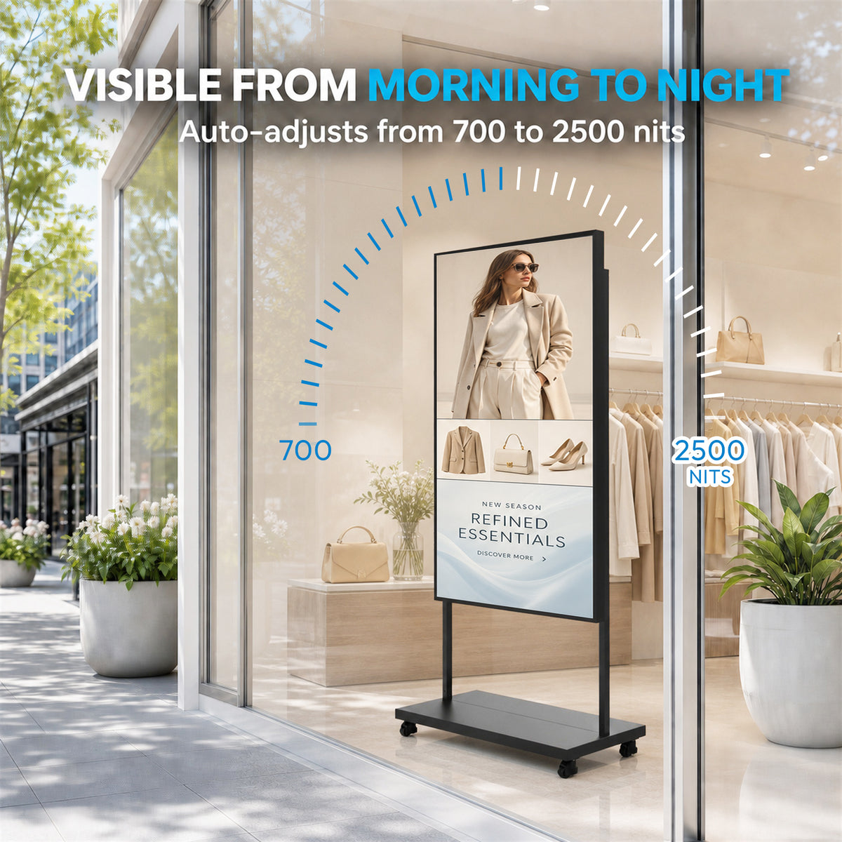 HARZHI Digital Window Advertising Display With 2500nits