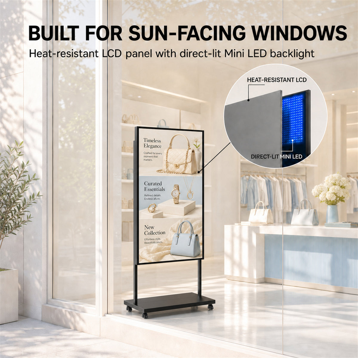 HARZHI Digital Window Advertising Display With 2500nits