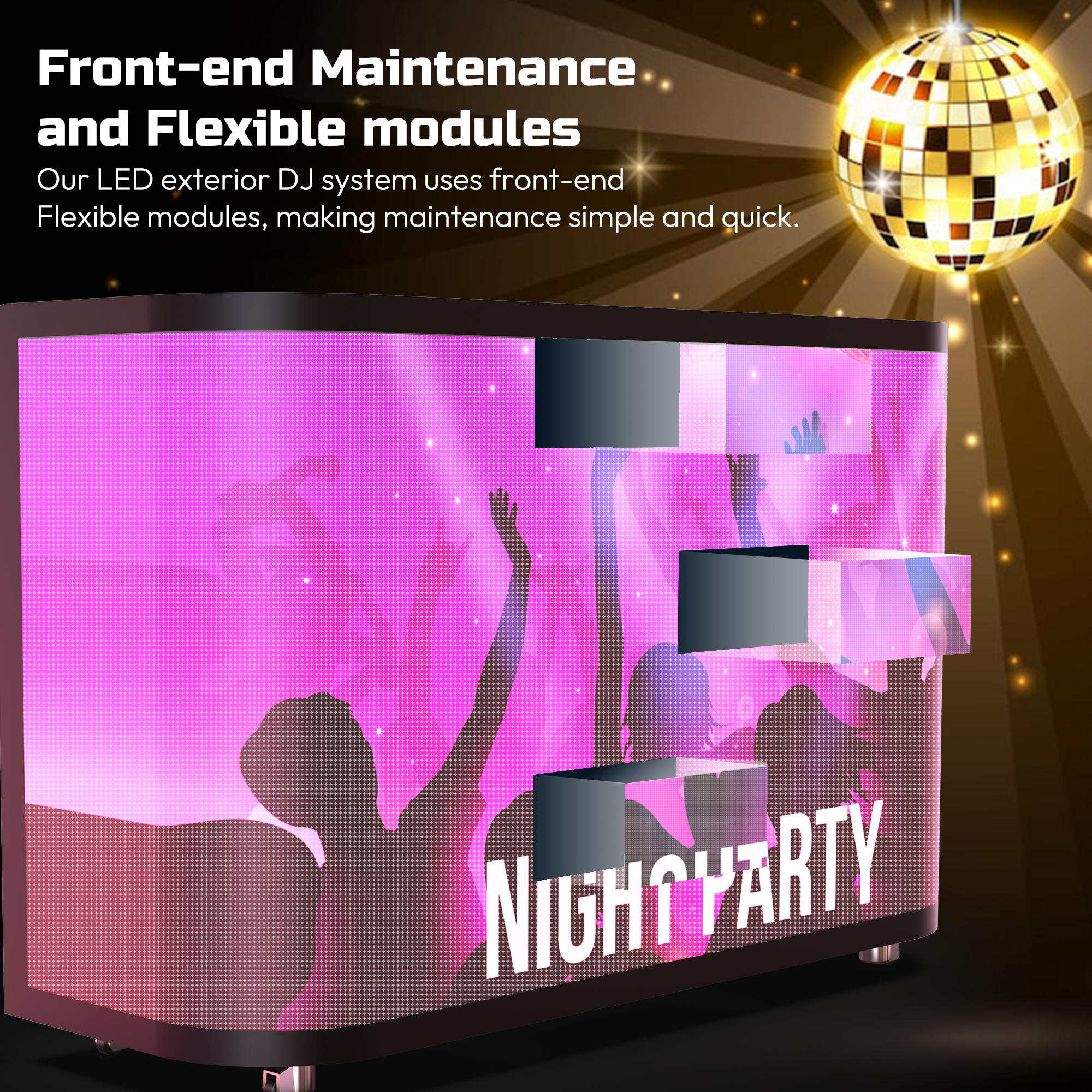 YIXZSWD DJ Booth With LED screen