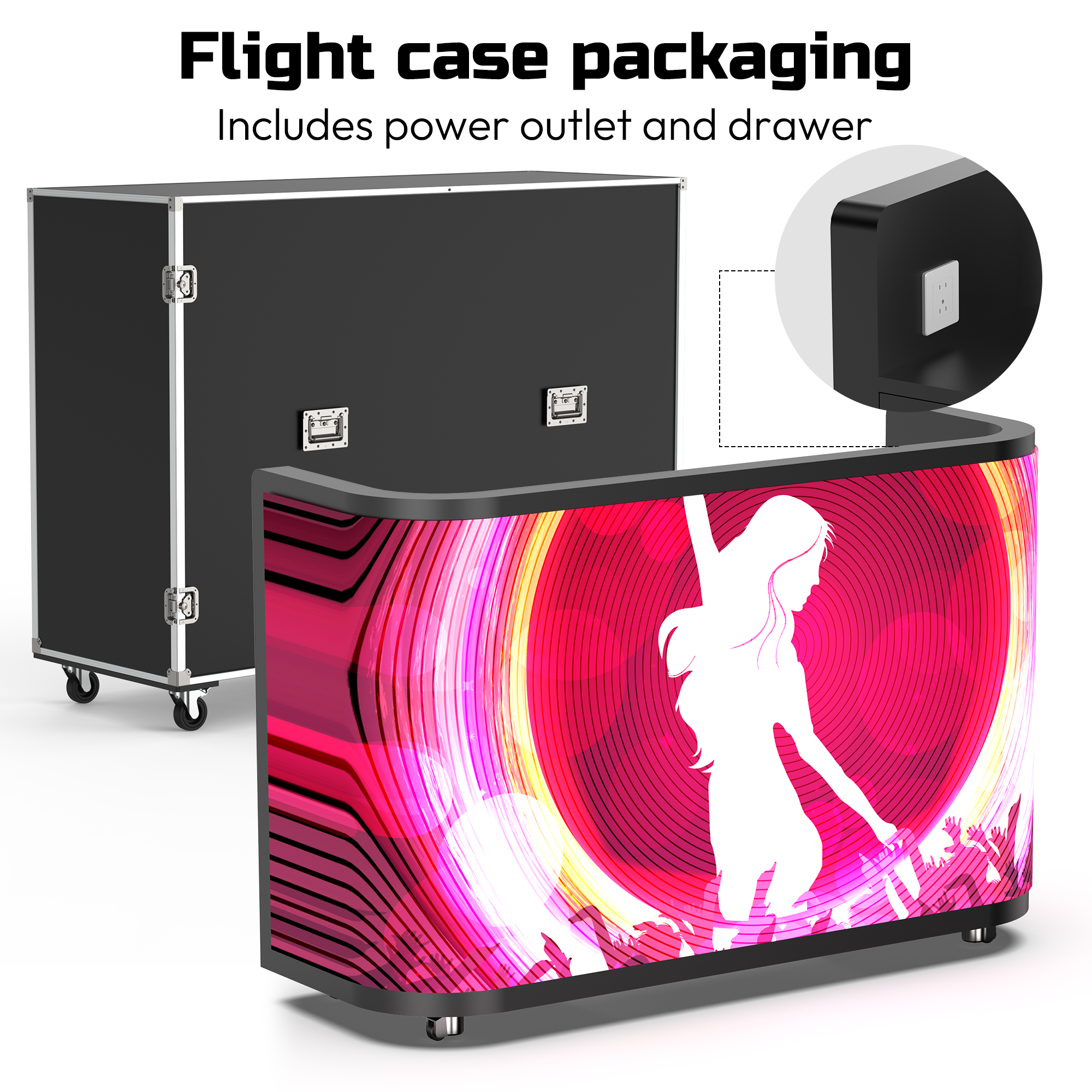 YIXZSWD DJ Booth With LED screen