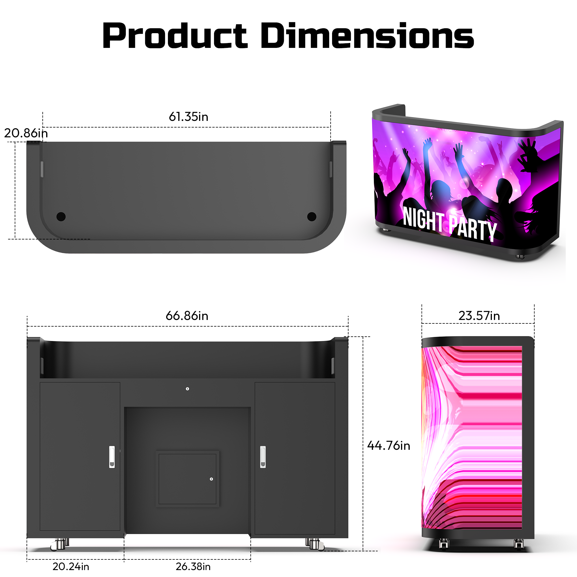 YIXZSWD DJ Booth With LED screen