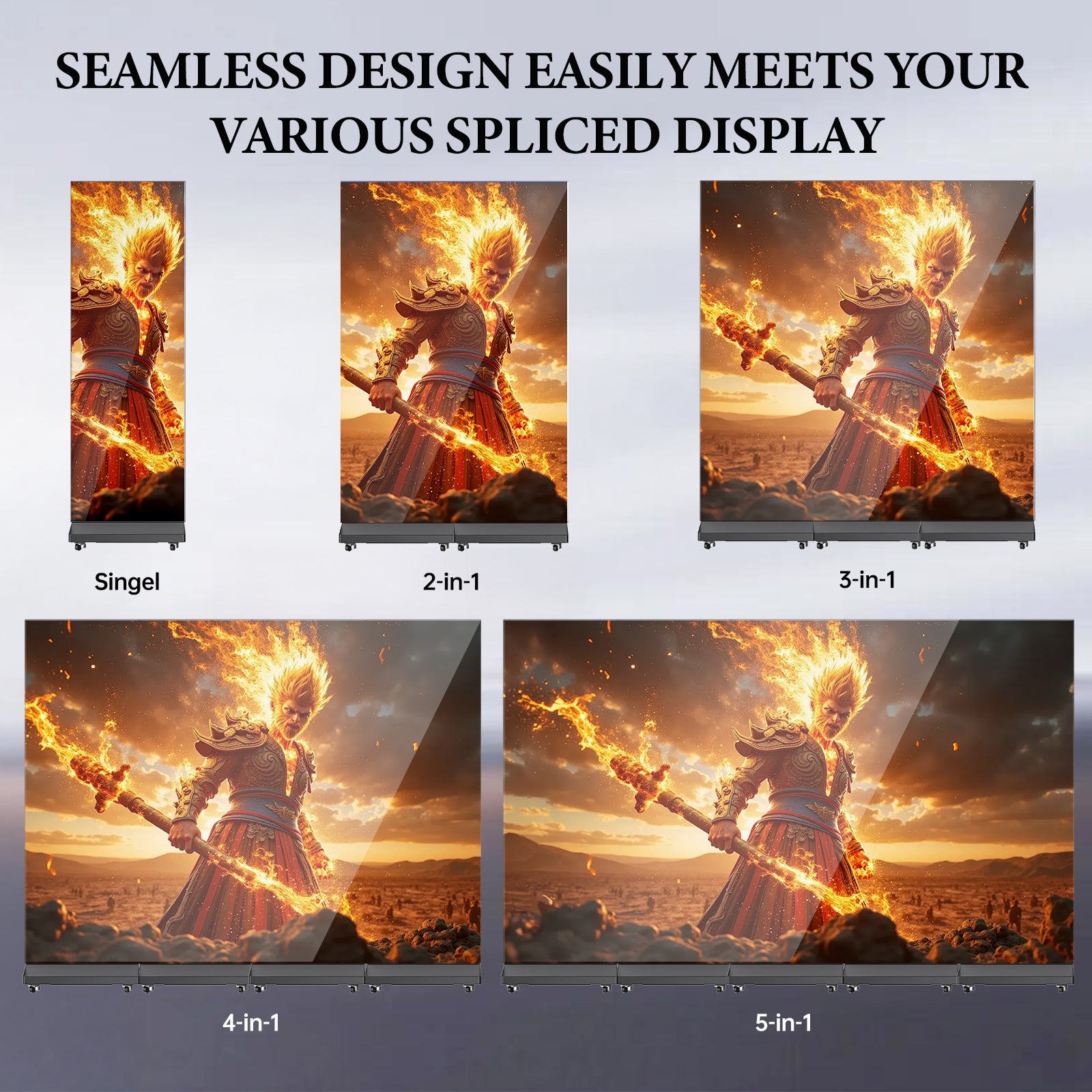 HARZHI Foldable LED Screen Display（2-in-1 Boundle）