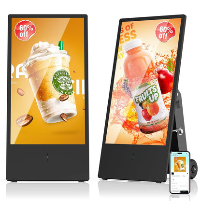 YIXZSWD 43 Inch Rechargeable Outdoor Digital Signage Display with 2000 nits
