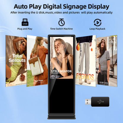 YIXZSWD Black Indoor Digital Signage Display