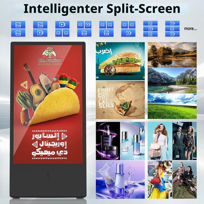 YIXZSWD 43 Inch Rechargeable Outdoor Digital Signage Display with 2000 nits