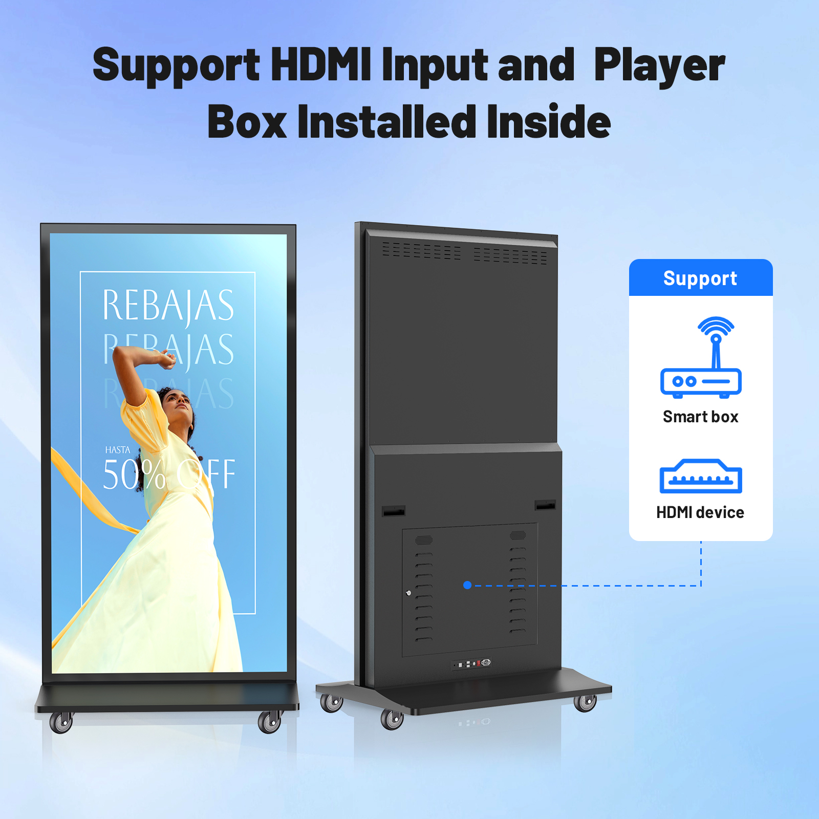 YIXZSWD 75inch Full Screen Digital Signage