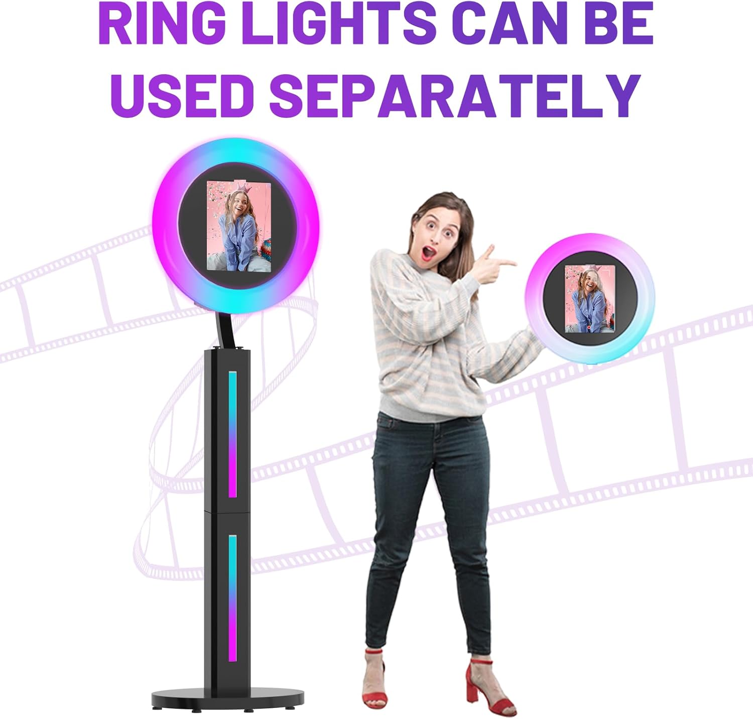 HARZHI 2-in-1 Photo Booth(Strip light)