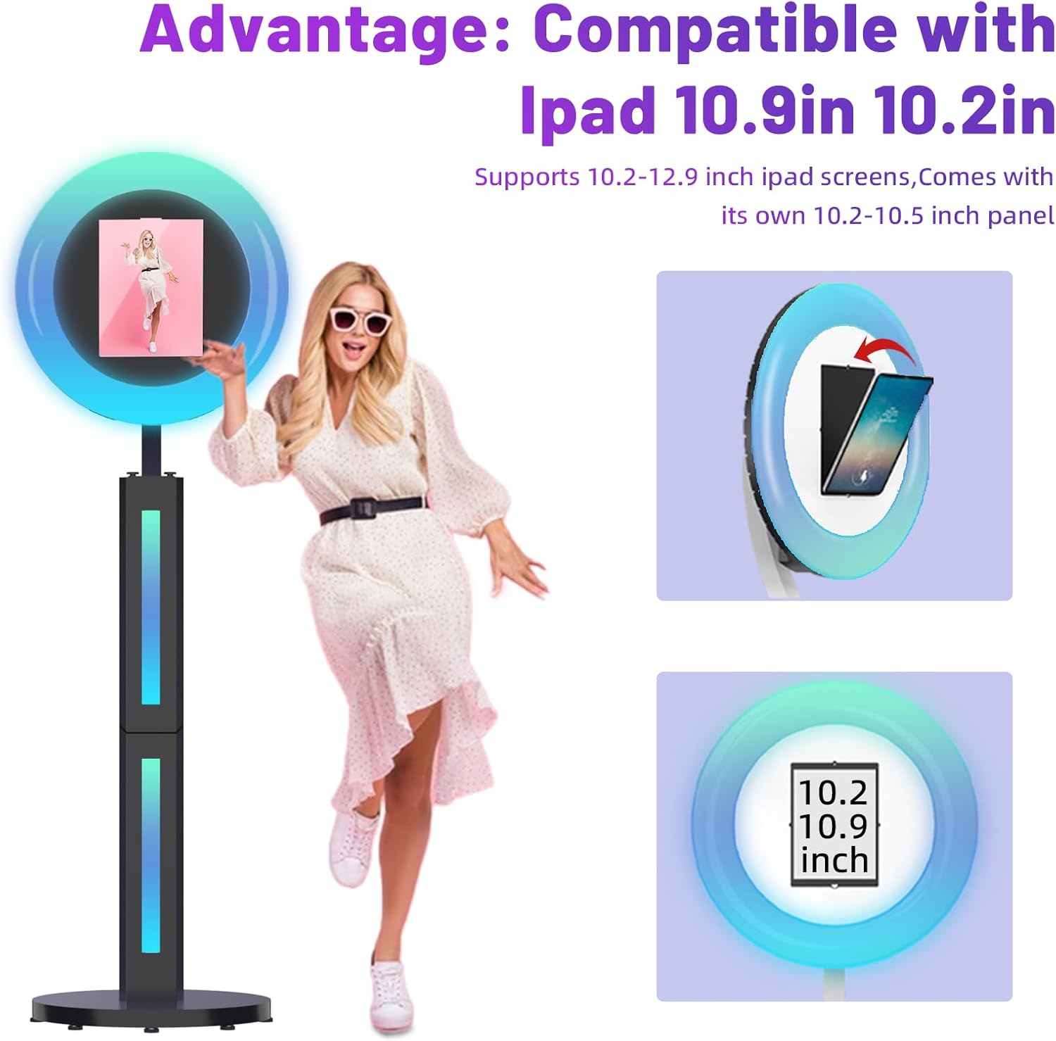 HARZHI 2-in-1 Photo Booth(Strip light)