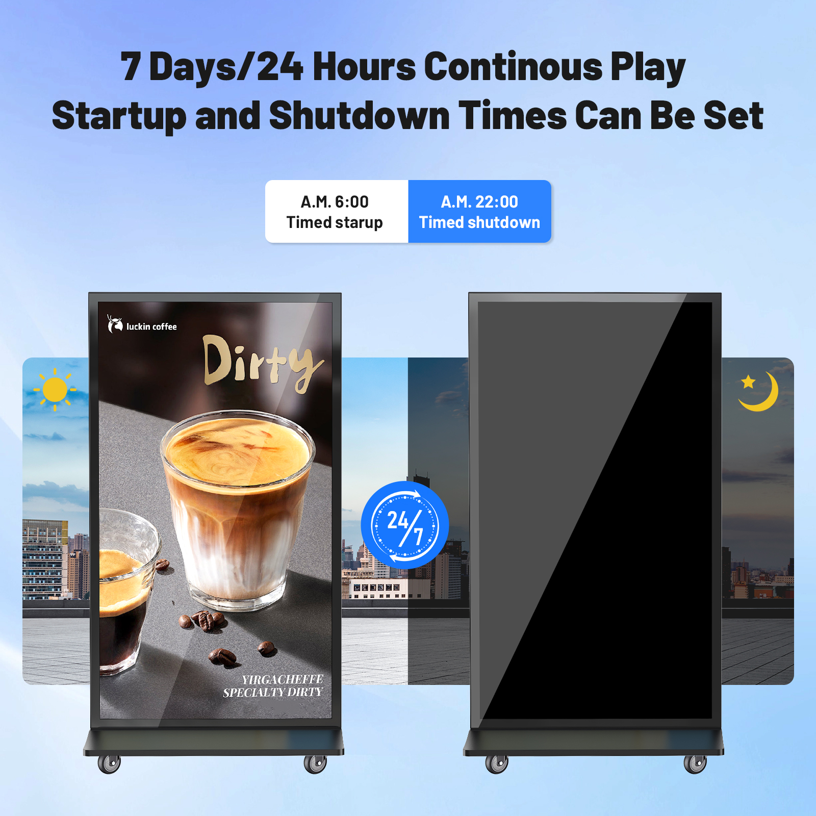 YIXZSWD 75inch Full Screen Digital Signage