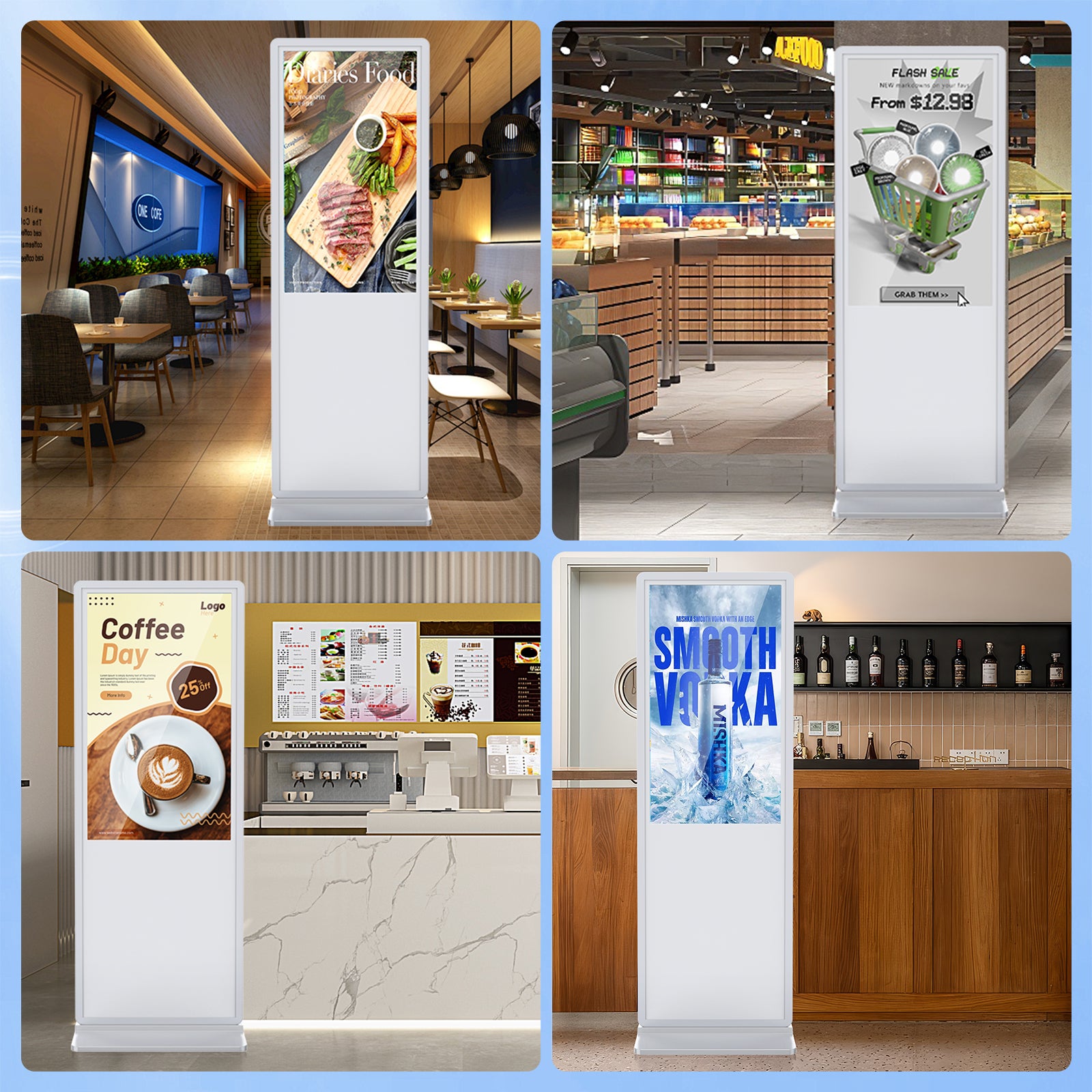 YIXZSWD White Indoor Digital Signage Display