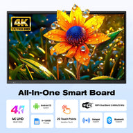 HARZHI 4K UHD Smart Interactive Touchscreen Whiteboard (55" - 85")