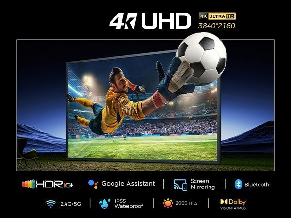 HARZHI 4K Ultra-Bright Outdoor Smart TV (55" / 65" / 75")