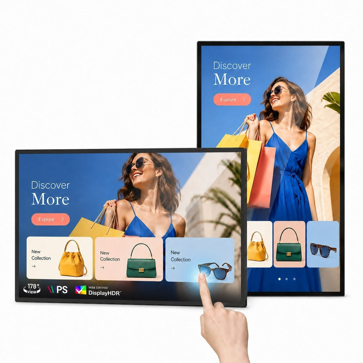 HARZHI Wall-Mount Touchscreen Digital Signage, Android 14