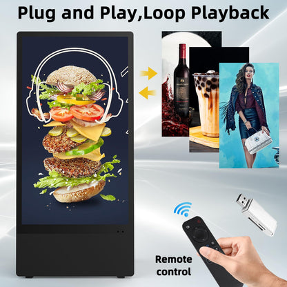 YIXZSWD 43inch Rechargeable Outdoor Digital Signage Display